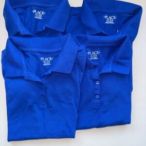 Kids Bright Blue Short Sleeve Polo Top bundle of 4